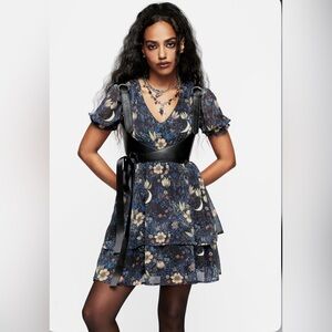 Disturbia Primrose Chiffon puff sleeve dress size 14